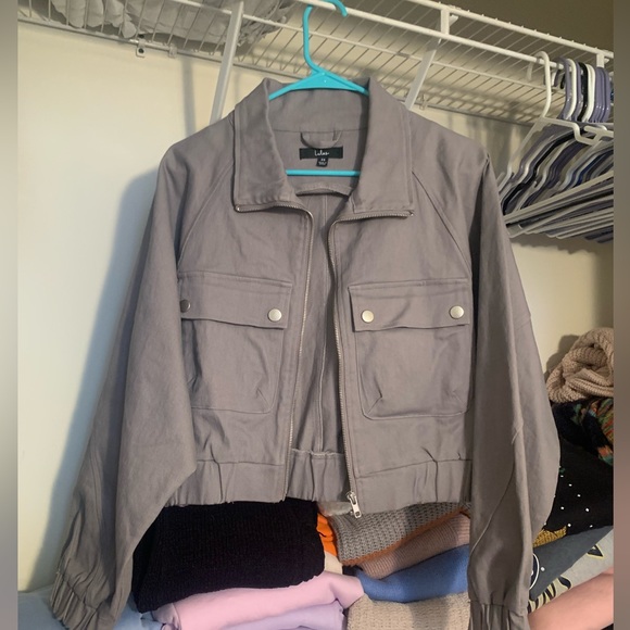 Lulu Grey Bomber Jacket - Picture 1 of 2